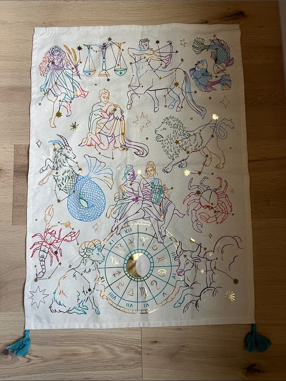 Anthropologie Zodiac Constellation Wall Tapestry/Dish Towel - Multicolor